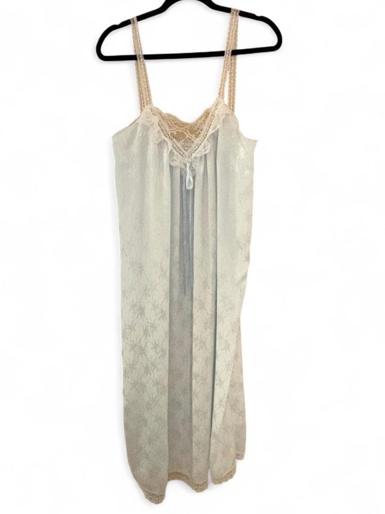 Dior Other - Vintage Dior Cream Lace-Trim Slip Chemise with Floral Jacquard